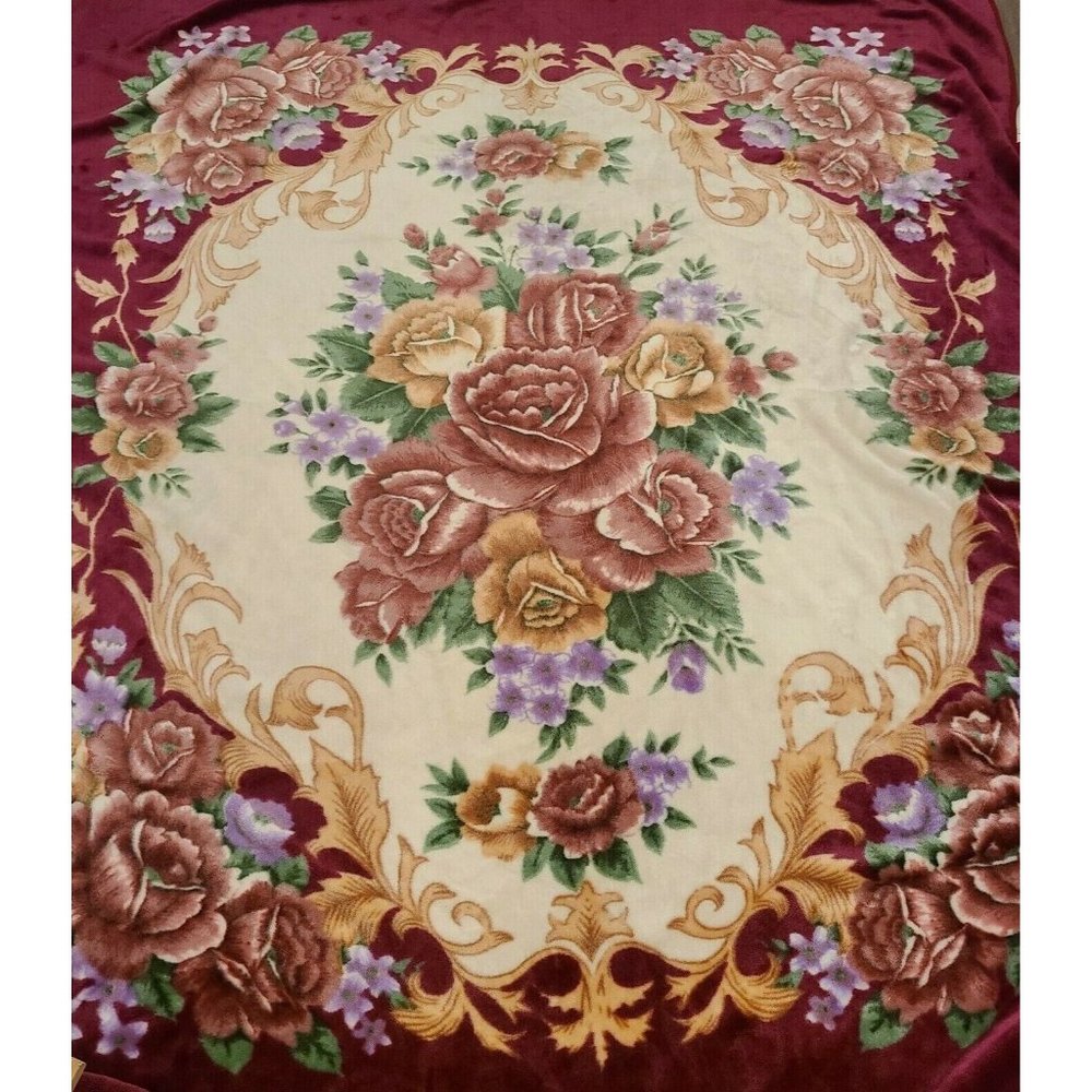Beautiful Rose Huge Throw Blanket Colorful Large Warm‎ Red 90" x 76"